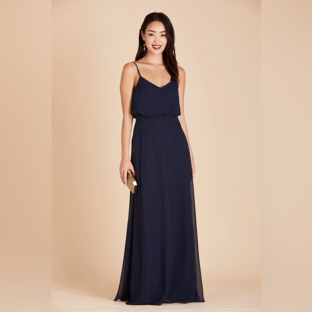 NWT Birdy Grey Gwennie XS navy blue bridesmaid dress prom wedding formal gown